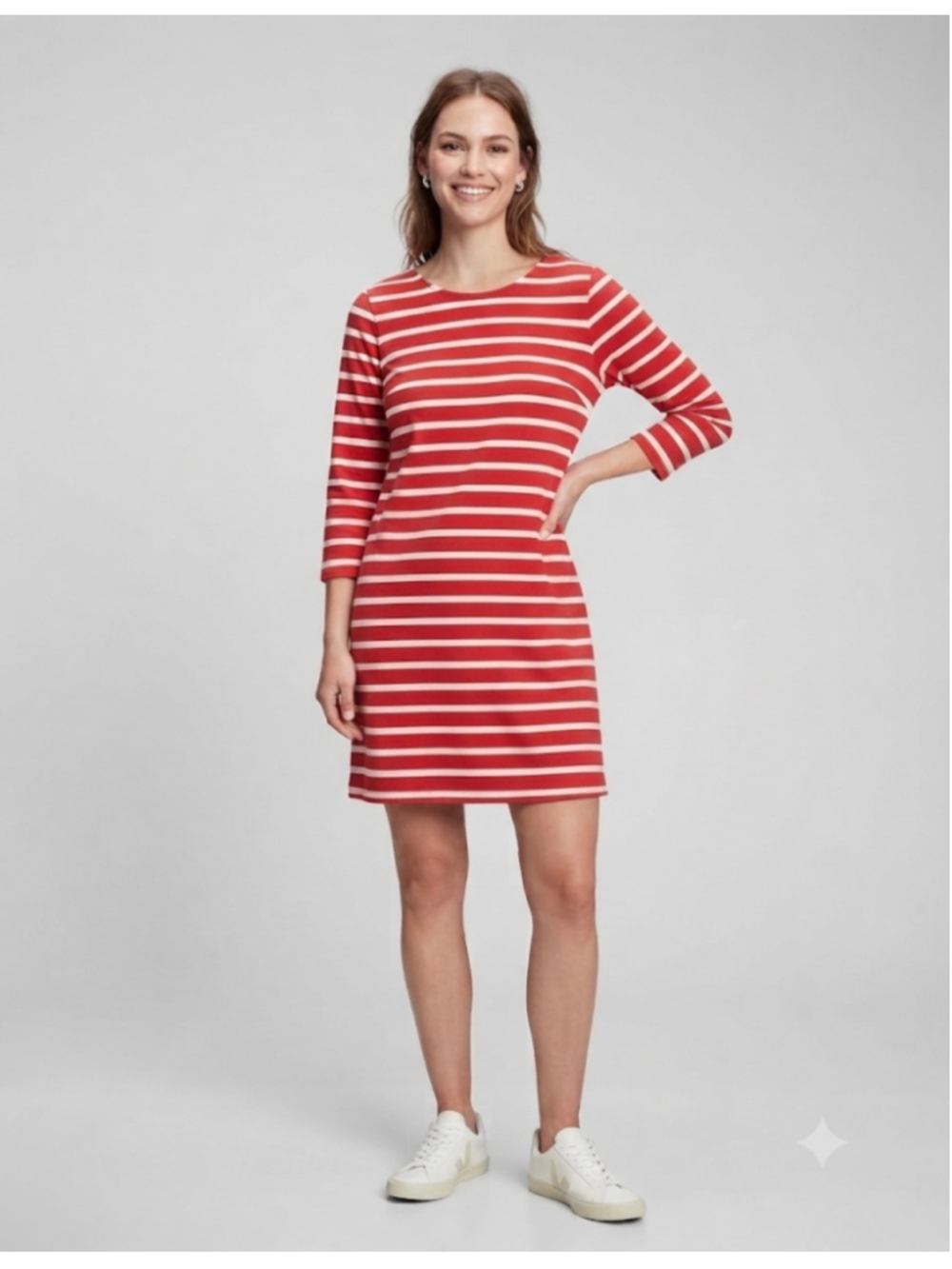Old Navy 100% Cotton Striped Mini Dress Red White Size M